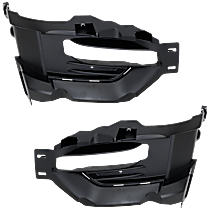 Front, Driver and Passenger Side Fog Light Trim, Textured Black, CAPA Certified