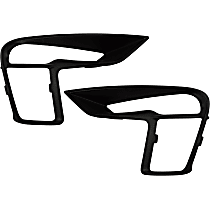 Front, Driver and Passenger Side Fog Light Trims, Black