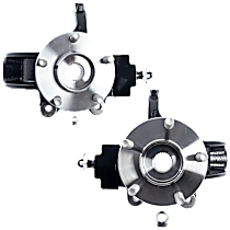Front, Driver and Passenger Side Steering Knuckle, Without Backing Plate, With Bearing, Without Dust Shield