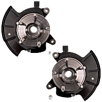 Front, Driver and Passenger Side Steering Knuckle, With Bearing, With Dust Shield