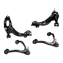 Front, Driver and Passenger Side, Upper and Lower Control Arm