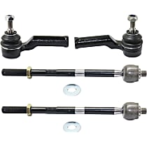 Front, Driver and Passenger Side, Inner and Outer Tie Rod Ends