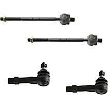 Front, Driver and Passenger Side, Inner and Outer Tie Rod End