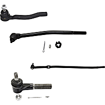 Front, Driver and Passenger Side, Inner and Outer Tie Rod End, with Single Rear Wheels (SRW), Functioning as Drag Link