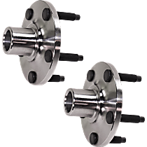 Front, Driver and Passenger Side Wheel Hub, AWD, 5 Lugs, With Bearing, Without Sensor