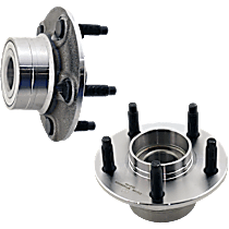Rear, Driver and Passenger Side Wheel Hub, With Rear Drum Brake, 5 Lugs, With Bearing