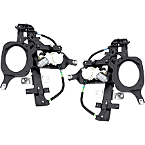 Rear, Driver and Passenger Side Power Window Regulator, With Motor