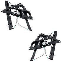Front, Driver and Passenger Side Power Window Regulator, With Motor