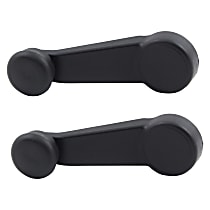 Window Crank - Front or Rear, Driver and Passenger Side, Textured Black, Direct Fit, Set of 2