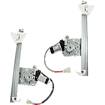 Rear, Driver and Passenger Side Power Window Regulator, With Motor