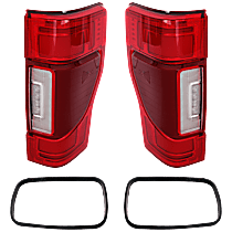 Driver and Passenger Side LED Tail Light, With bulb(s), Crew Cab Pickup, OE Replacement, CAPA Certified
