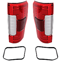 Driver and Passenger Side LED Tail Light, With bulb(s), Crew Cab Pickup, For Models With Blind Spot Information System, OE Replacement, CAPA Certified
