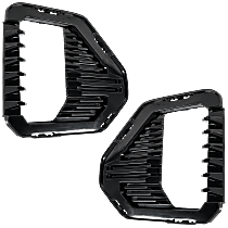 Front, Driver and Passenger Side Fog Light Trims, Black