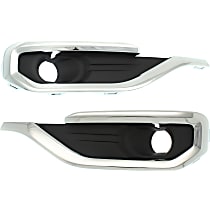 Front, Driver and Passenger Side Fog Light Trims, Black