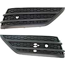 Front, Driver and Passenger Side, Outer Bumper Grilles, Textured Black, Side Bumper Grilles, with Parking Aid Sensor Holes, Elite/Touring Models