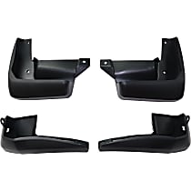 Front and Rear, Driver and Passenger Side Mud Flaps, Black
