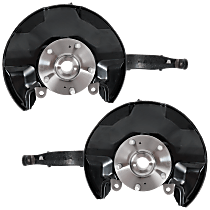 Front, Driver and Passenger Side Loaded Knuckle, With Backing Plate, With Bearing