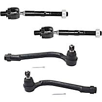 Front, Driver and Passenger Side, Inner and Outer Tie Rod End