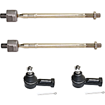 Front, Driver and Passenger Side, Inner and Outer Tie Rod Ends, Power Steering