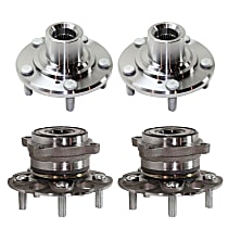 Front and Rear, Driver and Passenger Side Wheel Hubs, All Wheel Drive