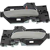 Front or Rear, Driver and Passenger Side Textured Gray Interior Door Handle, With door lock button