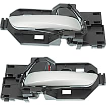 Front or Rear, Driver and Passenger Side Silver Interior Door Handle, With door lock button
