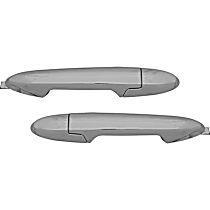 Rear, Driver and Passenger Side Chrome Exterior Door Handle, Without Key Hole, For Models Without Smart Key