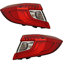 Driver and Passenger Side, Outer Tail Lights, with Bulbs, Halogen, Mounts on Body
