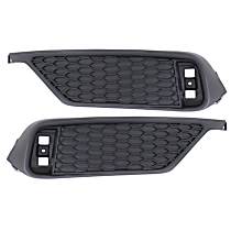 Rear, Driver and Passenger Side Bumper Trim, Coupe, Black