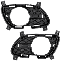 Front, Driver and Passenger Side, Inner Fog Light Trims, Textured Black