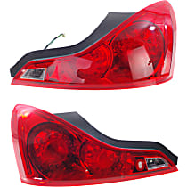 Driver and Passenger Side Tail Lights, With bulb(s), Halogen, Coupe