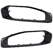 Front, Driver and Passenger Side Bumper Trim, For Models With Molded Type Bumper, Black