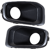 Front, Driver and Passenger Side Fog Light Trims, Textured Black, Type 1