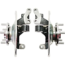 Front, Driver and Passenger Side Wheel Hubs, With steering knuckle