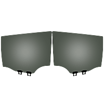 Rear, Driver and Passenger Side Door Glass, Gray Tint Privacy, DD12882YPY, DD12883YPY