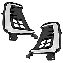 Front, Driver and Passenger Side Fog Light Trims, Chrome, For Models With LED Type Fog Lights