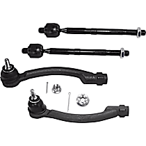 Front, Driver and Passenger Side, Inner and Outer Tie Rod End