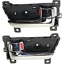 Front and Rear, Driver and Passenger Side Interior Door Handles, Chrome, With door lock button