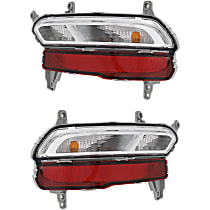 Driver and Passenger Side Back Up Lights, With bulb(s), Halogen, Clear & Red Lens