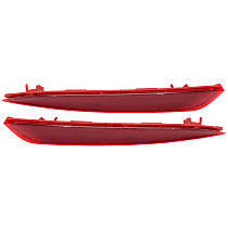Rear, Driver and Passenger Side Bumper Reflector, For Models With Single Exhaust, Korea or USA Built Vehicle