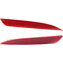 Rear, Driver and Passenger Side Bumper Reflector, For Models With Single Exhaust, Korea or USA Built Vehicle, CAPA Certified