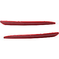 Rear, Driver and Passenger Side Bumper Reflector, For Models With Dual Exhaust, USA Built Vehicle