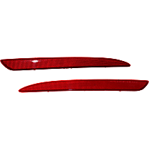 Rear, Driver and Passenger Side Bumper Reflector, For Models With Dual Exhaust, USA Built Vehicle, CAPA Certified