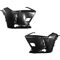 Front, Driver and Passenger Side Bumper End, Primed Plastic CAPA Certified
