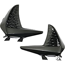 Front, Driver and Passenger Side, Outer Bumper Grilles, Black