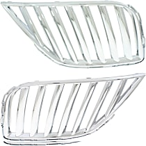 Driver and Passenger Side Grille Assemblies, Chrome Shell and Insert, Grille
