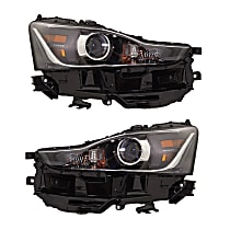 Driver and Passenger Side Headlights, with Bulbs, LED, For Models without Adaptive Headlights and LED Signal Lights