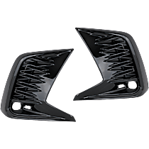Front, Driver and Passenger Side Fog Light Trims, Black, Side Cover