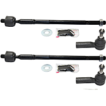 Front, Driver and Passenger Side, Inner and Outer Tie Rod Ends
