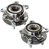 Front, Driver and Passenger Side Wheel Hub, 5 Lugs, With Bearing, AWD